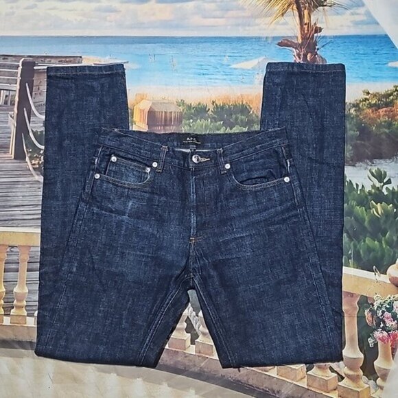 A.P.C. Blue Denim 4 Button Slim Jeans Size 27 - Picture 2 of 7